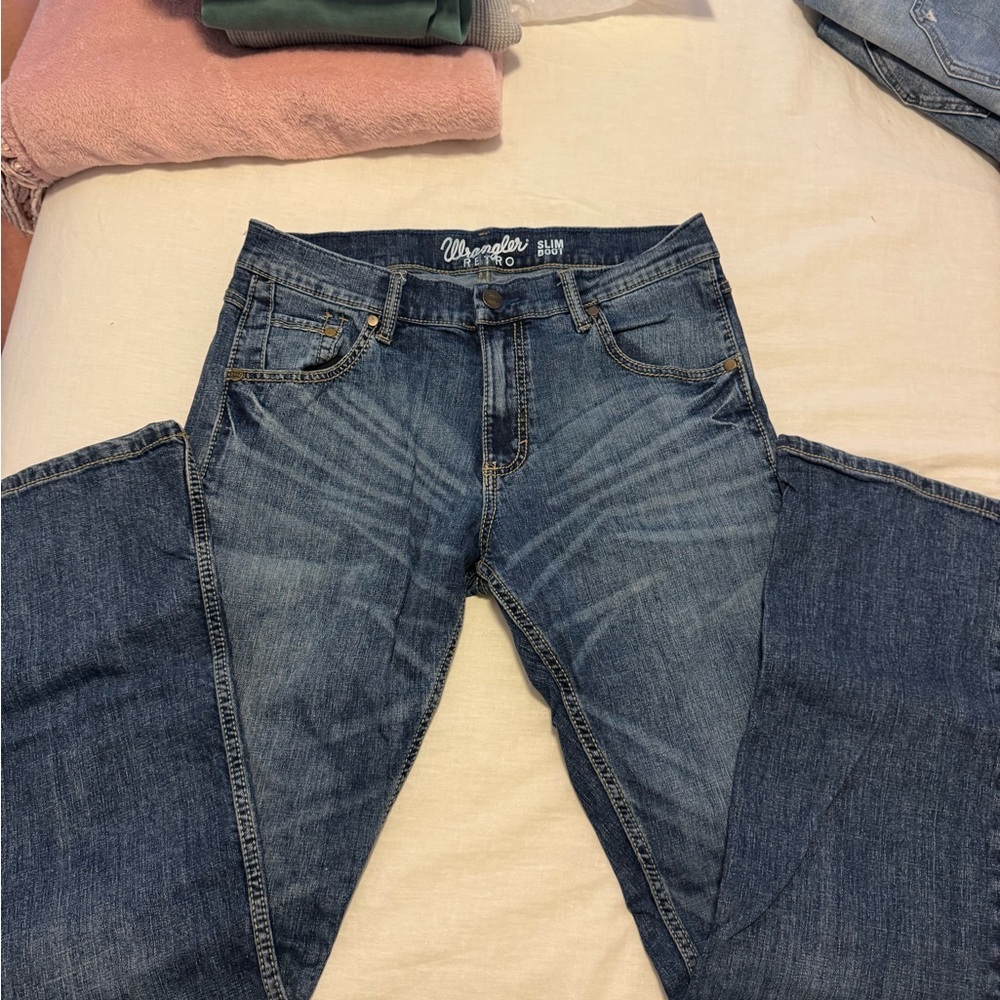 Wrangler Men's Dark Blue Slim Jeans